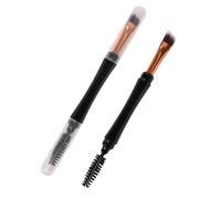Milisten Dual-ended Makeup Brush Set Artificial Fiber and Plastic Material 2pcs with Eyelash Combs and Spiral Rods, Comfortable Design, Smooth Surface Makeup Tool for Women on Go