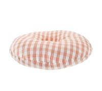 Milisten Ear Hole Sleep Pillow for Side Sleepers with Soft Orange Plaid Cover, Elderly Nursing Ear Pressure Relief Cushion for Office and Home Use, Adult Beauty Salon Neck Support