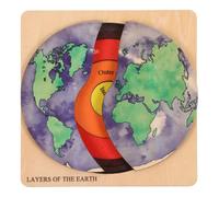 Milisten Earth Layer Structure Wooden Puzzle for Boys and Girls Educational 3D Puzzle Toy for Early Learning for Children Age 6 and Up Fun Geography Teaching Aid