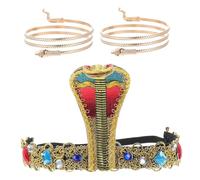 Milisten Egyptian Pharaoh Snake Upper Bracelets Lightweight Decorative Headband and Arm for Women Halloween Costume Party Accessory