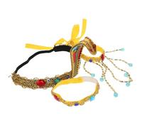 Milisten Egyptian Snake Headband and Bracelet Set for Women 3pcs Cleopatra Costume Accessories Beaded Tassel Headpiece Arm Cuffs for Halloween Cosplay and Carnival Parties