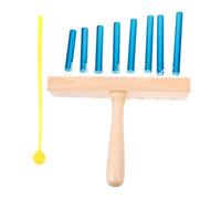 Milisten Eight-tone Solid Aluminum Percussion Wind Chimes with Mallet, Tabletop Music Instrument for Beginner Boys and Girls, Blue Desktop Bar Wind Bell for Preschool and Band Use