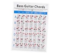 Milisten Electric Bass Chord Chart Poster for Beginners - 4-string Finger Guide Diagram, Guitar Chord Learning Chart, Music Practice Tool for Novice Players