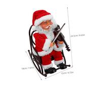 Milisten Electric Musical Santa Claus Figurine with Violin Rocking Wheelchair Funny Xmas Decoration for Holiday Parties and Festive Home Display Christmas Ornament