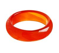 Milisten Elegant Crystal Ring for Women Featuring Natural Red Agate Band, Simple Plain Band Design for Homecoming and Party Occasions
