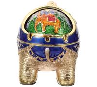 Milisten Elephant Shaped Metal Ashtray Large Home Ash Container Cigarette Butt Holder for Office and Indoor Use Blue-gold Color