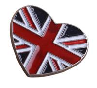 Milisten England Union Jack Heart-shaped Brooch Pin, Alloy National Flag Love Badge for Suit Shirt Decoration, Funny British Emblem Accessory for Men Women