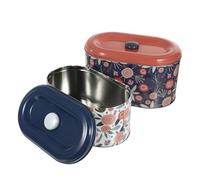 Milisten European-style Iron Storage Boxes with Lids, Airtight Small Flower Pattern Tin Containers, 2pcs Sealed Household Storage Boxes for Candy, Biscuits, and Craft Supplies