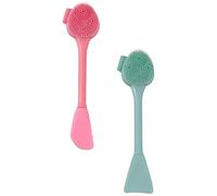 Milisten Facial Cleansing Brush and Multi-Purpose with Massage Function 2pcs Silicone Hand-held Face Brush for Deep Cleaning Suitable for Personal Home Outdoor Trip Use