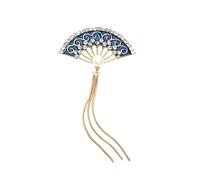Milisten Fan Tassel Brooch for Women Enamelled Diamond Decorative Pin Stylish Temperament Accessory for Jackets Sweaters Skirts and Elegant Idea
