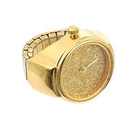 Milisten Fashion Glitter Quartz Ring Watch for Women and Men Minimalist Finger Watch with Comfortable Fit Elegant Gold Tone Jewelry Birthday and Christmas