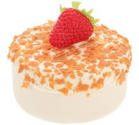 Milisten Faux 4-inch Birthday Cake Model Artificial Dessert Prop for Home and Retail Display Strawberry Design Miniature Food Decoration for Photoshoots and Event Tables