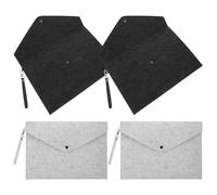 Milisten Felt File Folders 4 Pack A4 Document Holders Snap Closure Portable Office Briefcase Bag for Work and School