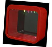 Milisten Fish Tank Detachable Mini Aquarium Light Red Small Betta Tank for Home Office Desktop Ecological Landscape Box