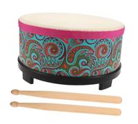 Milisten Floor Drum with Bright Green Floral Pattern Orff Percussion Instrument for Early Education Musical for Rhythm Training and Motor Skills Development Safe Indoor Outdoor Play
