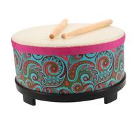 Milisten Floor Drum with Bright Green Flower Pattern Stable Connected Orff Percussion Instrument for Lightweight Hand Drum for Rhythm Training and Indoor Outdoor