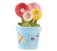 Milisten Flower Petal Measuring Spoons Set with Base, Cute Wing Pattern Baking Scoops for Coffee, Sugar, Milk Powder, Kitchen Utensils with Graduated Measurement for Baking and Cooking