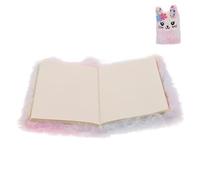 Milisten Fluffy Bunny Plush Notebook Portable Multi Function Journal for Cute Cartoon Diary Mini Writing Book for Weekly and Monthly Plans