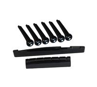 Milisten Folk Guitar Black Plastic Acoustic Guitar Bridge Saddle and Nut Replacement Parts Acoustic Accessories for Home Practice and Professional Use