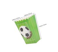 Milisten Football Pattern Popcorn Containers Green Paper Buckets 30 Pieces for Birthday Parties Movie Night Snack Holders Candy Boxes