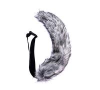 Milisten Fox Faux Fur Tail Cosplay Halloween Party Costume Tail Vivid Lifelike Adult Teen Costume Animal Tail (Dark Grey)