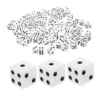 Milisten Game Dice White Mahjong Dice with Black Dots Six Sided Dices for Board Games Parties and Fun Activities