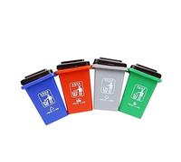 Milisten Garbage Classification Mini Plastic Trash Can Trucks in Colors Red Grey Green Blue Educational Sorting Game for Learn Recycling and Develop Healthy Habits Safe Material