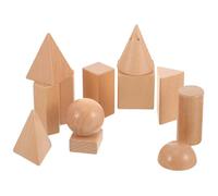 Milisten Geometric Wooden Blocks Set for Children 3D Shape Matching Educational Toy Natural Wood Color Toddler Learning Activity Montessori Style Fun Playtime