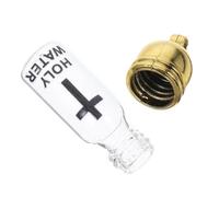 Milisten Glass Holy Water Bottle with Cross Design, Refillable 28x11mm Medium Size, Gold Acrylic Cap with Sticker - Christian Baptism, Easter Decoration, Wedding Party Favor