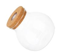 Milisten Glass Terrarium Planter with Light and Cork Lid Round Hydroponic Propagation Station for Indoor Outdoor Use Clear Glass Jar for Plant Display and Desktop Decoration