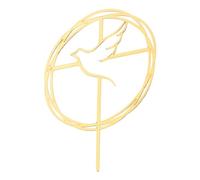 Milisten Golden Dove Cross Cake Topper Lightweight Christian Cake Decor for Baptism, First Holy Communion, Shower and Religious Party Decorations