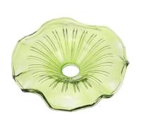 Milisten Green Lotus Leaf Glass Lampshade, 1.65' Hole Pendant Lamp Shade Replacement, Retro Green Hanging Light Cover for Living Room, Porch, Cafe