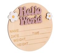Milisten Growth Commemorative Card for Newborn Wood Achievement Card Birth Announcement Sign for Nursery Wall Decor Congratulation