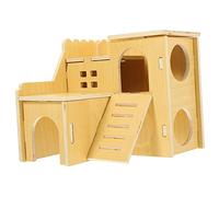 Milisten Guinea Pig Hideout House for Hamsters Durable Chew Habitat with Ladder Comfortable Multi Use Nest for Small Pets Safe and Breathable Design