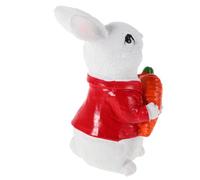 Milisten Halloween Resin Rabbit Garden Statue with Carrot Cute Bunny Figurine for Patio Balcony Outdoor Decoration Miniature Lawn Ornament with Artistic Detailing