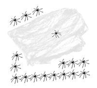 Milisten Halloween Spider Web Decoration with Dark Realistic Plastic Spiders Sturdy Stretch Fake Cobweb for Indoor Outdoor Haunted House and Spooky Party Supplies Includes and Luminous Web
