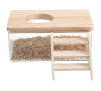 Milisten Hamster Bathroom Bath Container Chinchilla Litter Box Dust Bath Box Activity Structure for Hamster Habitat Accessory Steps