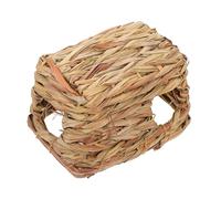 Milisten Hamster Hideout Woven Nest Hideaway Tunnel Grass Pet Shelter Handmade Small Hamster House for Hiding and Resting
