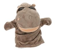 Milisten Hand Puppet: Animal Hand Puppets With Movable Mouth Plush Hippopotamus Stuffed Toys Interactive Plush Toys For Role Play Storytelling Show Theater Brown