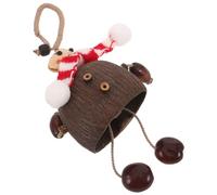 Milisten Handmade Fruit Shell Doll Pendant with Bell, Shy Moon Design Christmas Tree Hanging Ornament, Cute Backpack Charm for Holiday Party and Bag Decoration