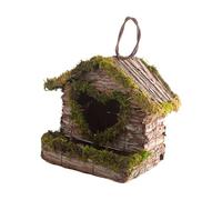 Milisten Handmade Hanging Bird House for Budgerigar and Flowers Balcony Decoration Multi-function Plastic Nesting House for Garden and Window Display