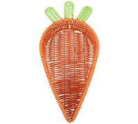 Milisten Handwoven Carrot-Shaped Woven Basket Medium Size for Home Fruit and Snack Storage, Imitation Rattan Bread and Food Serving Basket for Kitchen and Dining