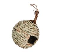 Milisten Hanging Bird House for Birds Handwoven Rattan Breeding Nest Outdoor Nesting Hut for Canaries Parrots and Sparrows Natural and Comfortable Resting Place
