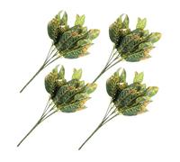 Milisten Hanging Fake Mini Plants 4pcs Artificial Croton Leaves Faux Banyan Plant Picks Lifelike Simulation for Home Office Decor Artificial Plant Spray