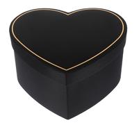Milisten Heart Shaped Black Box with Lid, Heart Flower Arrangement Storage Box for Bouquet, Candy and Strawberry Wrapping, Romantic Packaging for Valentine’s Day
