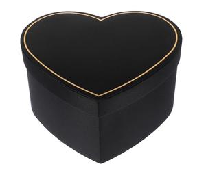 Milisten Heart Shaped Black Box with Lid, Heart Flower Arrangement Storage Box for Bouquet, Candy and Strawberry Wrapping, Romantic Packaging for Valentine’s Day