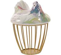 Milisten Hen Shape Egg Storage Basket for Kitchen and Moving into A New Home, Large Capacity Ceramic and Iron Household Fruit and Egg Basket with Wide Application Random Color