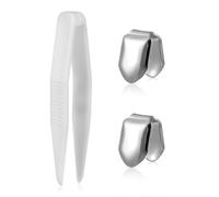 Milisten Hip Hop Teeth Grill 4-Pack Single Tooth Electroplate Shiny Teeth Decoration for Costume Party Halloween Photo Video Use