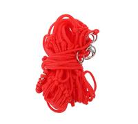 Milisten Horse Net Bag Medium Red Nylon Rope Feeder Heavy Duty Design Prevents Bloat and Yards Durable Hanging Buckle Rings