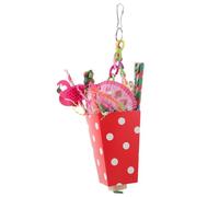 Milisten Ice Cream Snack Bucket Toy for Parrots Made of Natural Chewing Material for Foraging and Hanging Cage Keeps Birds Entertained and Promotes Healthy Foraging Behavior